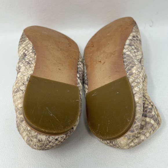 Sam Edelman Felicia Ballet Flat Ballerina Python Snake Skin Leather Bow Sz 8M - Picture 12 of 14